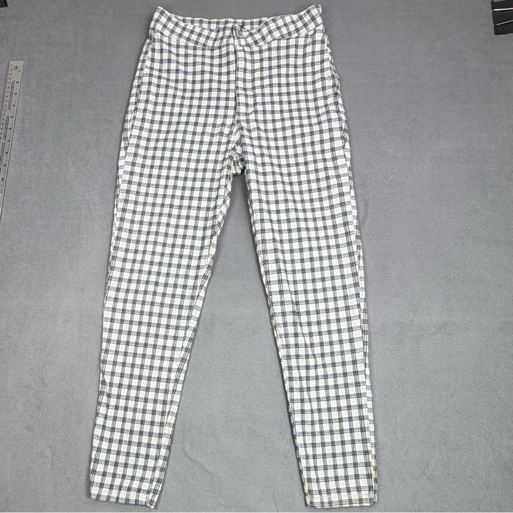 Free People Plaid Blue Yellow Pants